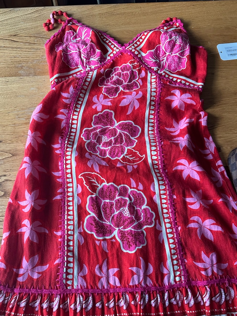 Caroline Constas Red and Pink Floral Sundress